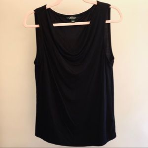 Lauren Ralph Lauren Black Cowl Neck Top